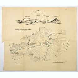 [Sketch 1] View of the Boer position as seen from the naval guns on 14th Dec 1899 / Sketch of the country round Colenso taken on the right bank.