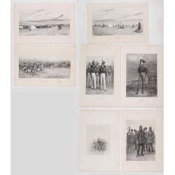 Set of 5 lithographes of Camp de Vosnessensk, 1837.