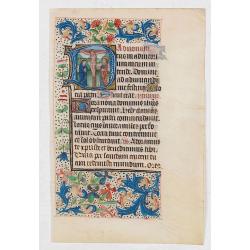 Leaf from a Flemish Book of Hours on vellum.
