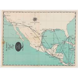 Pan American Flight Map - Mexico & Central America.