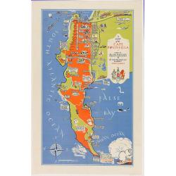 A Map of the Cape Peninsula. Issued by the Cape Peninsula Publicity Association Adderley Street Cape Town South Africa.