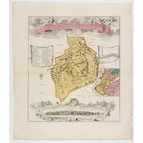 Old map image download for Het Friessche Doolhoff, het beruchte dorp Molk-Worren
