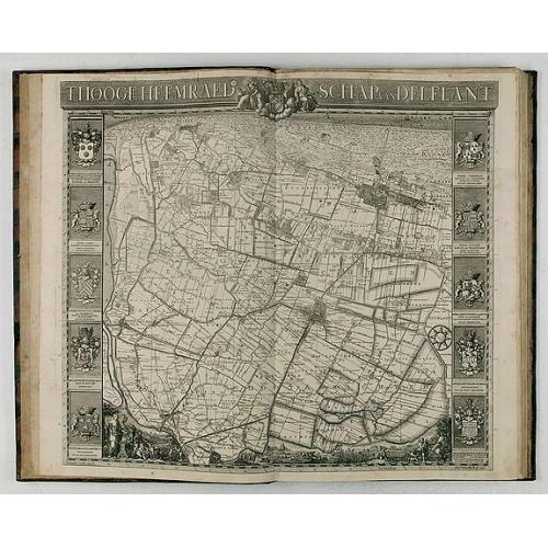 Old map image download for 't Hooge Heemraedschap van Delfland met alle de Steden, Dorpen, Ambachten, Litmaten, Polders, (etc.).