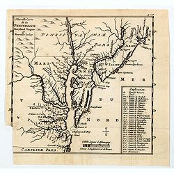 Nouvelle Carte de la Pensylvanie Maryland Virginia et Nouvelle Jarsey.