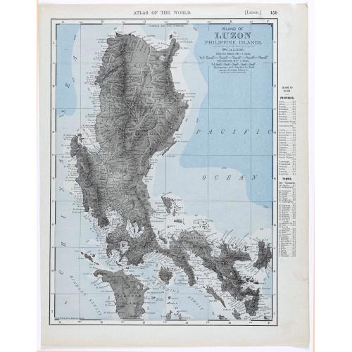 Old map image download for Island of Luzon Philippine Islands.