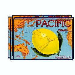 [Lot of Five Pacific Brand crate labels]