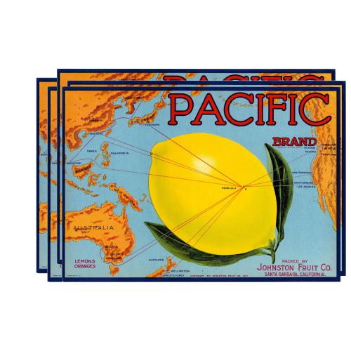 Old map image download for [Lot of Five Pacific Brand crate labels]