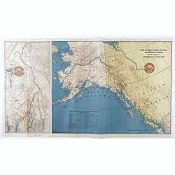 Map of Alaska, YukonTerritory and British Columbia showing connections of The White Pass & Yukon Route.