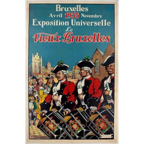 Old map image download for Bruxelles Avril Novembre 1935 Exposition Universelle Le Vieux Bruxelles.