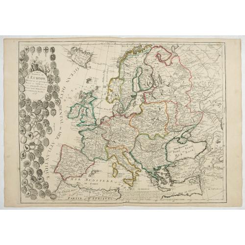 Old map image download for [World and 4 continents] Carte Geographique Astronomique Chronologique et Historique du Monde.