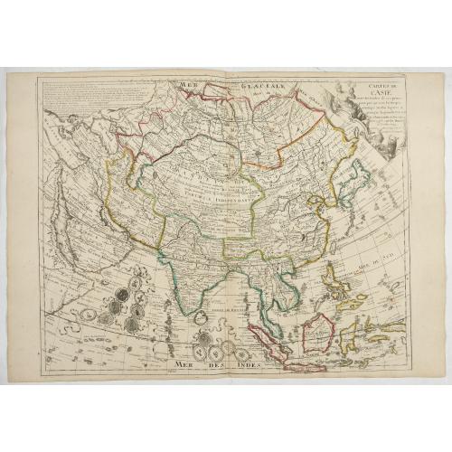 Old map image download for [World and 4 continents] Carte Geographique Astronomique Chronologique et Historique du Monde.
