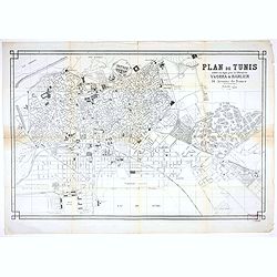 Plan de Tunis edité en 19éé par la librairie Yvorra & Barlier