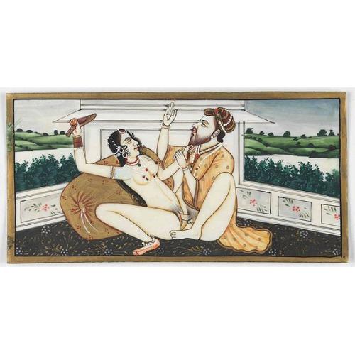 Indian erotic painting on ivory