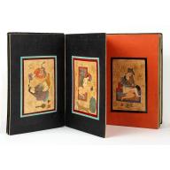 Eight Indian paintings, accordion mounted.