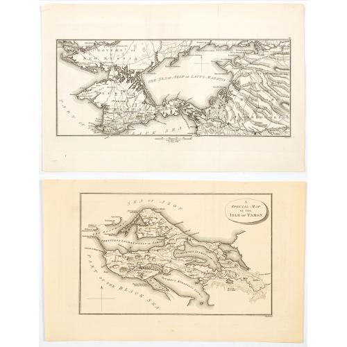 Old map image download for A Special Map of the Isle of Taman [and a map of the Sea of Azof].