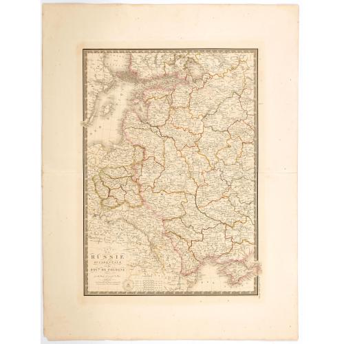 Old map image download for Carte de la Russie occidentale et du Royme. de Pologne par A. Brue, Geographe du Roi . . .