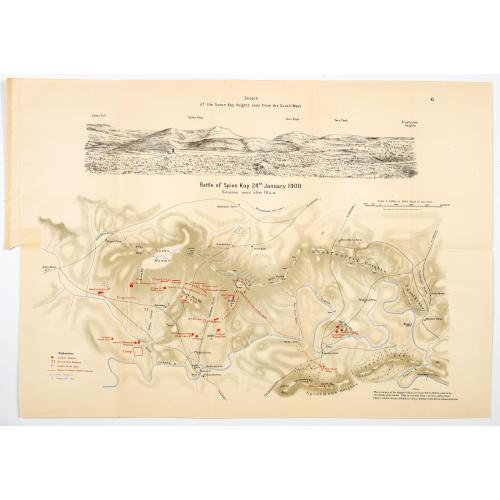 Old map image download for Battle of Spion Kop. 24th January, 1900 Situation soon after 10 a.m.