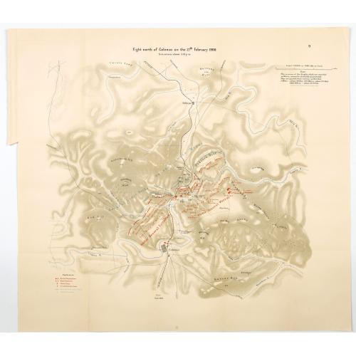 Old map image download for Fight north of Colenso on the 27th February, 1900. Situation about 5pm.