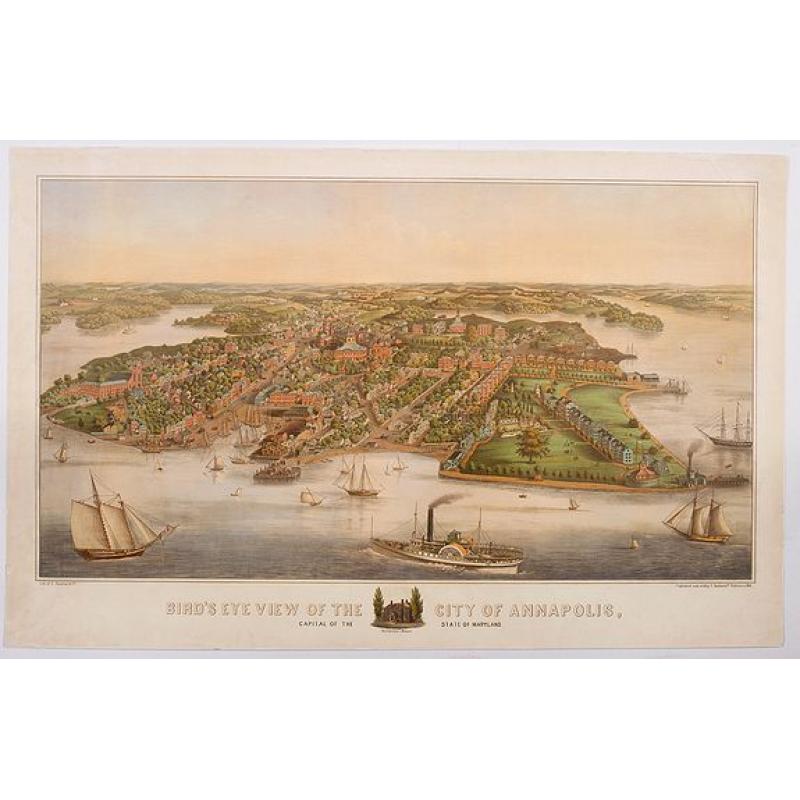 Bird's Eye View of the City of Annapolis, the Capitol of Maryland.