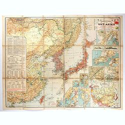 Übersichtskarte von Ost-Asien im Maßstabe 1: 5.000.000 mit 14 Beikarten in großen Maßstäben . . .