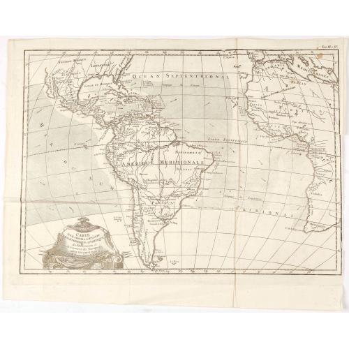 Old map image download for Carte pour servir a L'Histoire Philosophique et Politique des Etablissemens et du Commerce des Europeens dans les deux Indes.