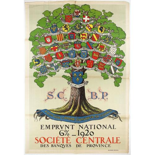 Old map image download for Pour que L'Arbre conserve sa vigueur, Emprunt National 6 % 1920.