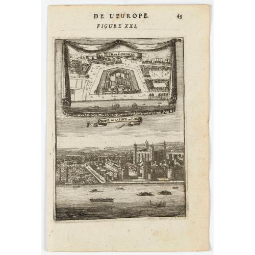 Old map image download for La tour de Londres. Profil de la Tour de Londres (The tower of London. Profile of the Tower of London)