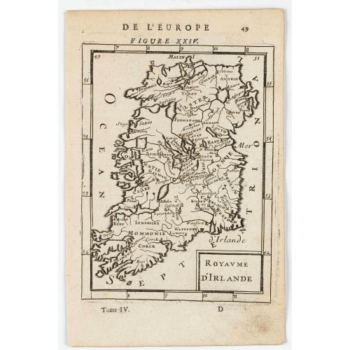 Old map image download for Royaume d'Irlande (Kingsom of Ireland).