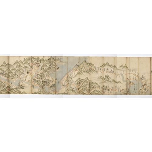 Old map image download for ‘Tosai Kairiku no Zu’ [Route map of Japan from East to west by land and sea]