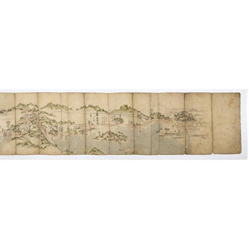 Old map image download for ‘Tosai Kairiku no Zu’ [Route map of Japan from East to west by land and sea]
