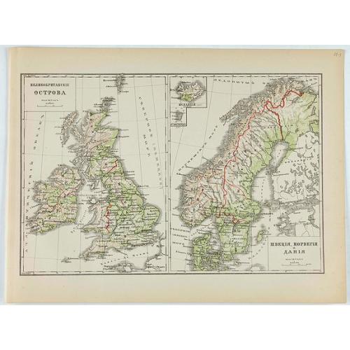 Old map image download for [The United Kingdom - Sweden, Norway, Denmark].