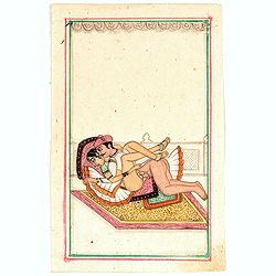 Image download for Indian erotic painting on paper.