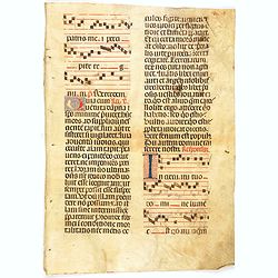 Leaf on vellum from a antiphonary.