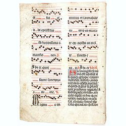 Leaf on vellum from a antiphonary.