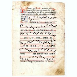 Leaf on vellum from a antiphonary.