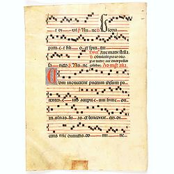 Leaf on vellum from a antiphonary.