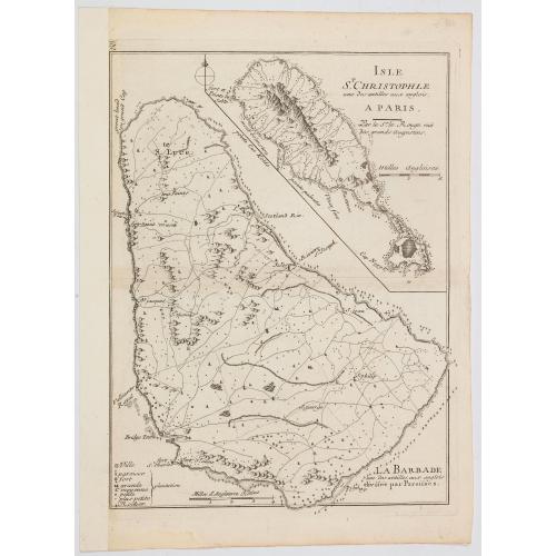 Old map image download for Isle St. Christophle. . ../ La Barbade. . .