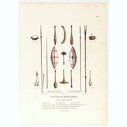 Nouvelle-Hollande - Vases, Armes, Pêche. [plate XXII]