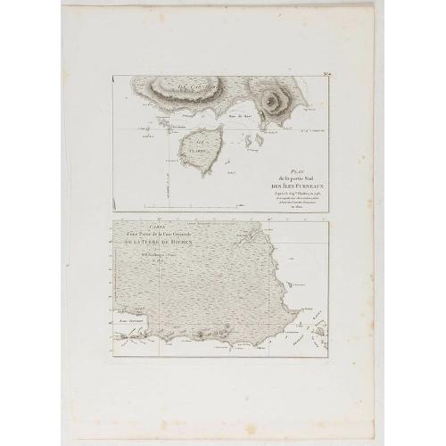Old map image download for Plan de la partie sud des Iles Furneaux [with] Carte générale de la Partie Sud-Est de la Terre de Diémen . . .