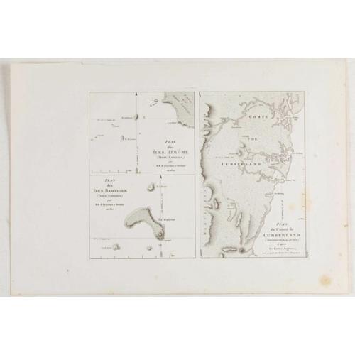 Old map image download for Plan des Iles Jérôme [with] Plan des Iles Berthier [with] Plan du Comté de Cumberland.