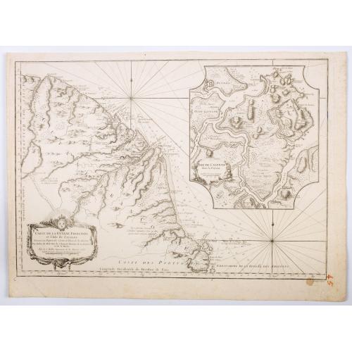 Old map image download for Carte de la guyans Francois et l'isle de Cayenne. . .