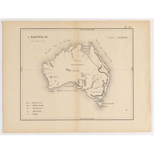 Old map image download for L'Australia. (NÂ°51)