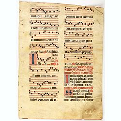 Leaf on vellum from a antiphonary.