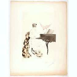 [A lady playing a piano.]