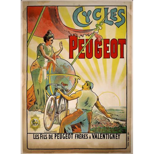 Old map image download for Cycles Peugeot.
