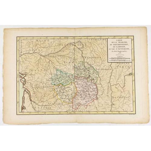 Old map image download for Carte de la Marche, du Bourbonnois, de Limousin, et de l'Auvergne.