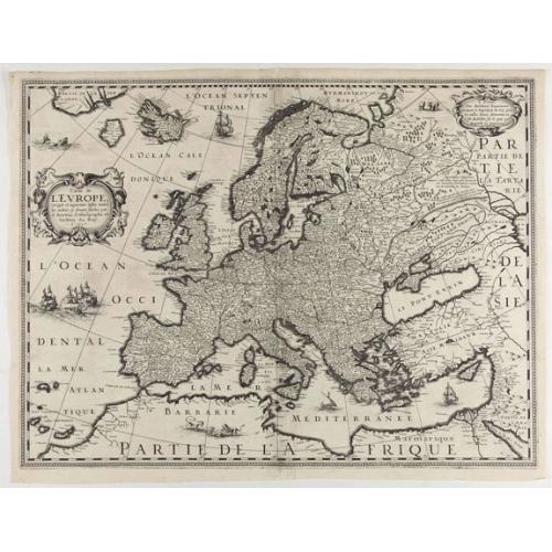 Old map image download for Carte de L'Europe, corrigée et augmentée desus toutes les autres . . .