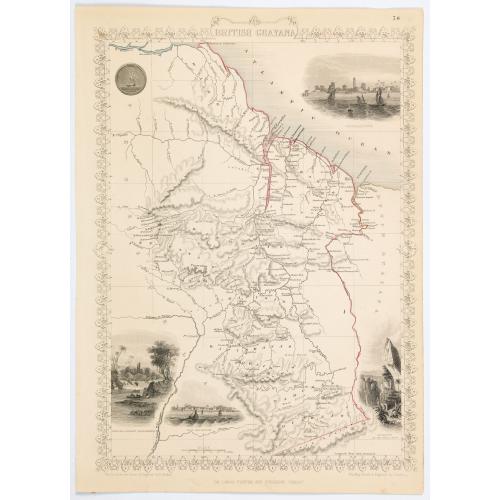 Rare, antique map of British Guayana.