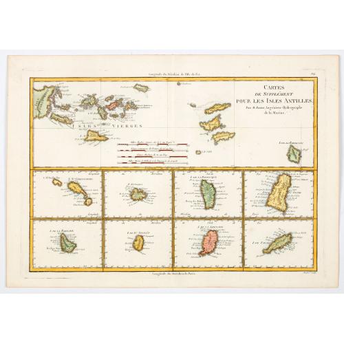 Old map image download for Cartes de Supplement pour les Isles Antilles.