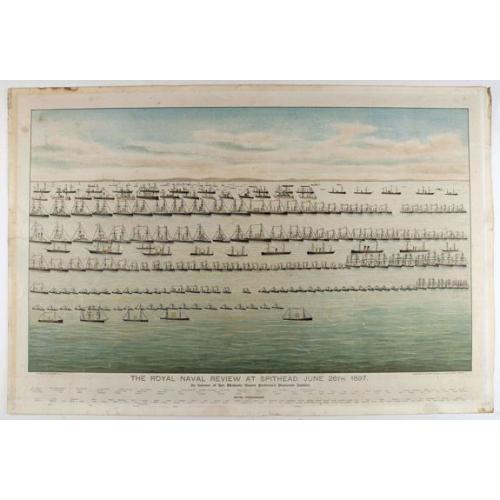 Old map image download for The Royal Naval review at Spithead, June 26th, 1897. In Honour of Her Majesty Queen Victoria's Diamond Jubilee.